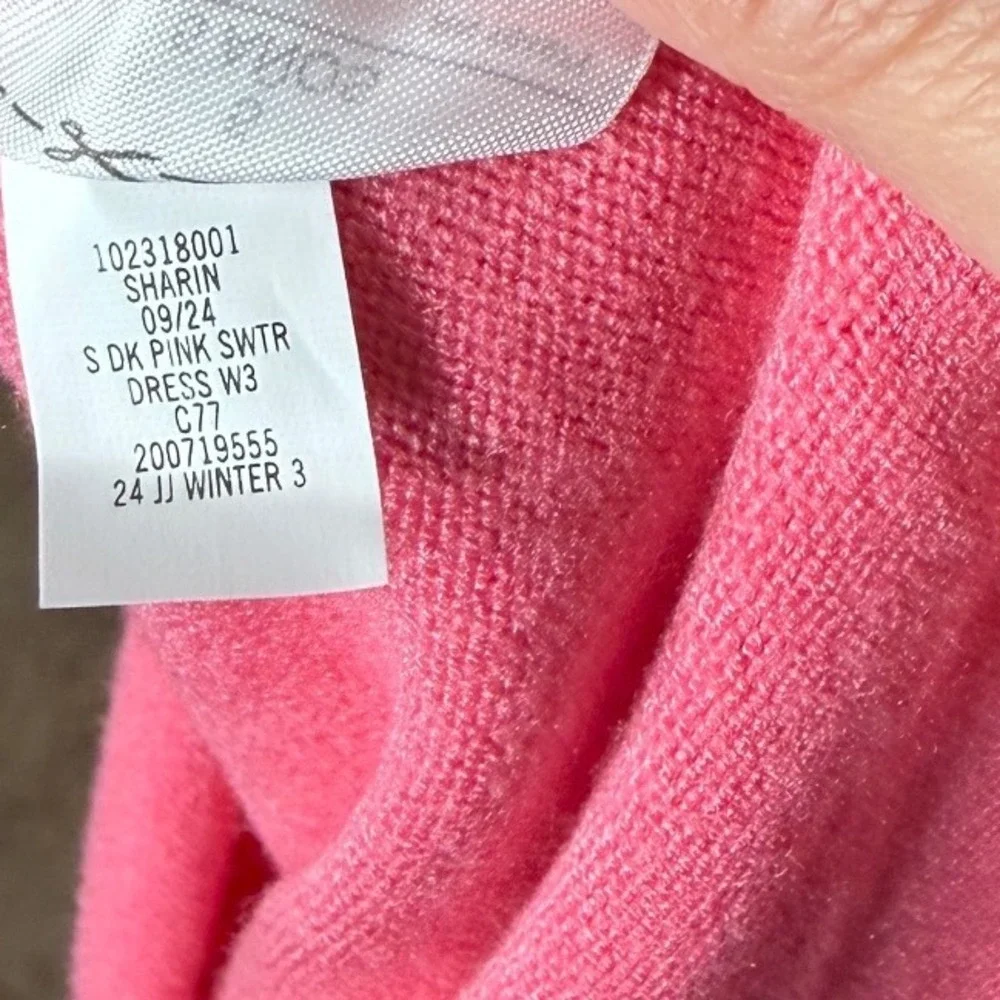 Janie and Jack Girls Pink Sweater Dress Peter‎ Pan Lace Collar Size 5